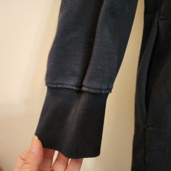 COS Hooded Sweatshirt Dress Black 100% Cotton Pocket Long Slv Women S Sporty - Picture 8 of 16